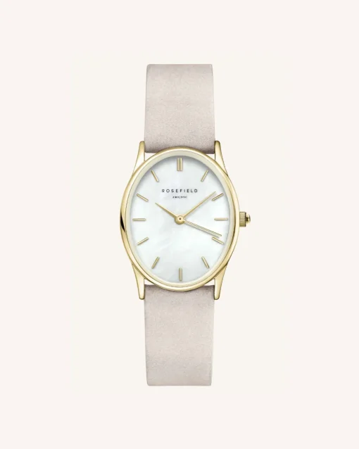 Rosefield Light Grey Nubuck Gold Strap Discount