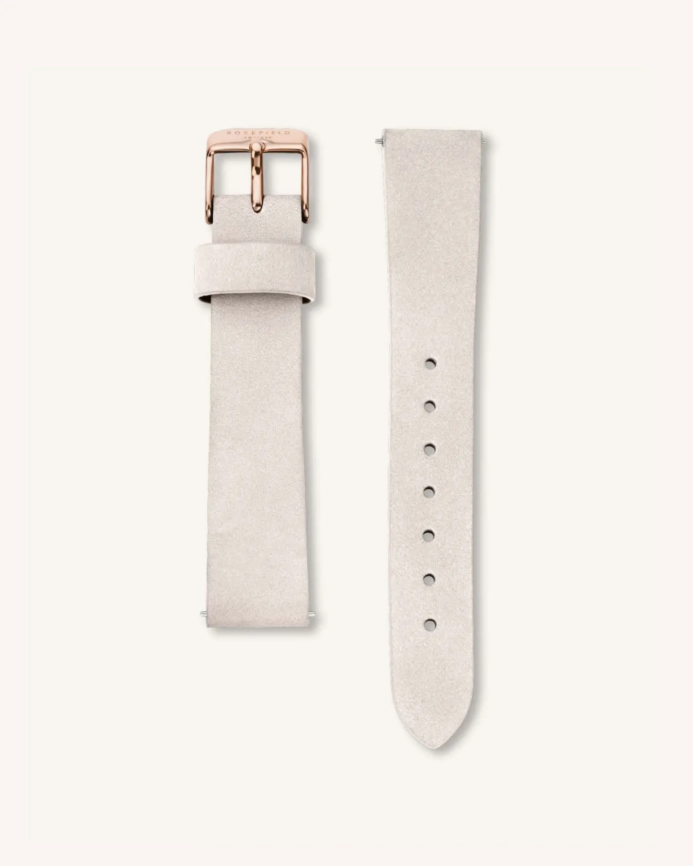 Rosefield Light Grey Nubuck Rose Gold Strap Best