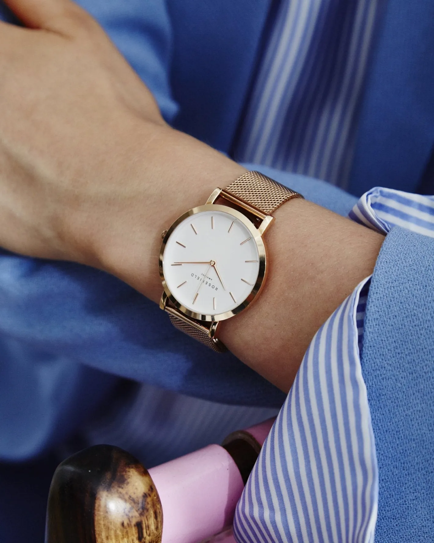 Rosefield Mercer Rose Gold Mesh Clearance