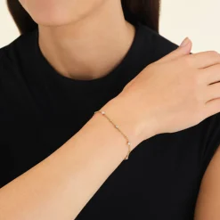 Rosefield Multi Crystal Bracelet Gold Outlet