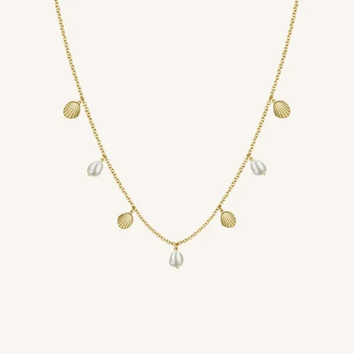 Rosefield Multi shell and pearl necklace Discount