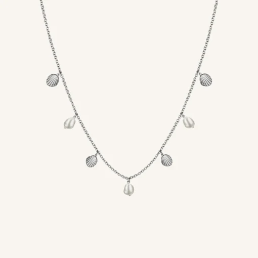 Rosefield Multi shell and pearl necklace Discount