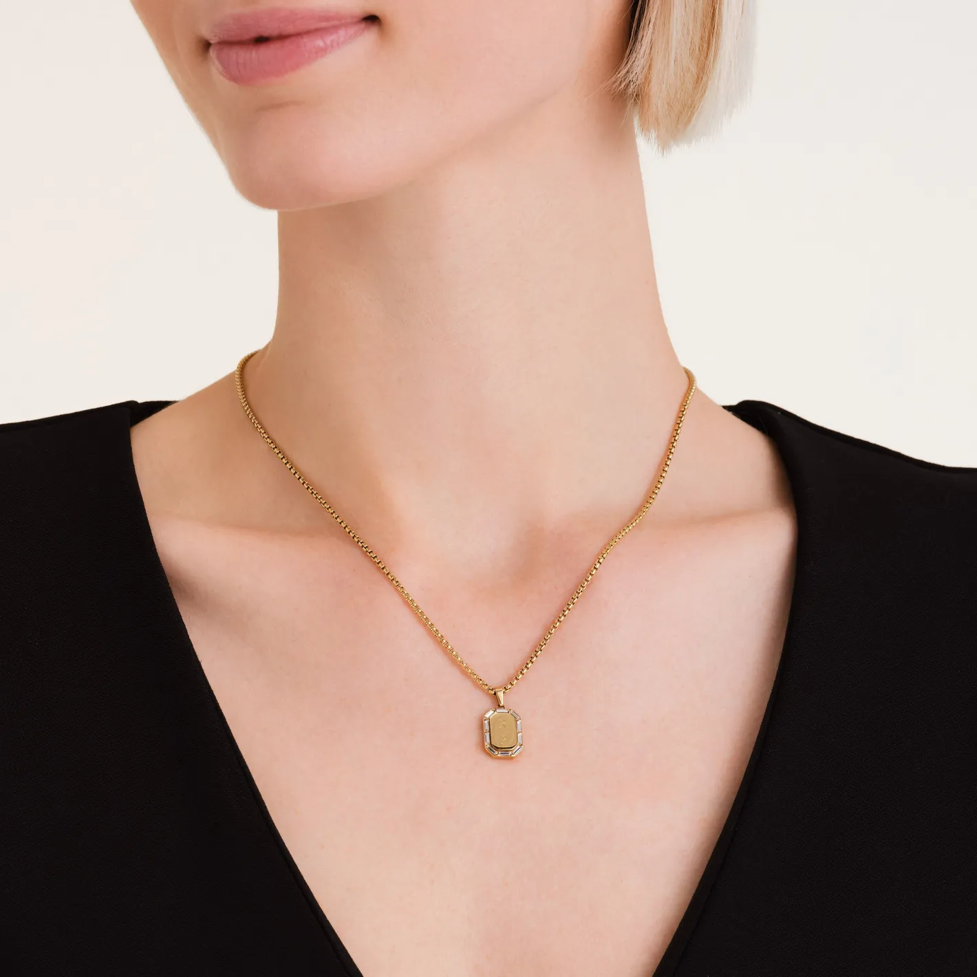 Rosefield Octagon Baguette Necklace Fashion