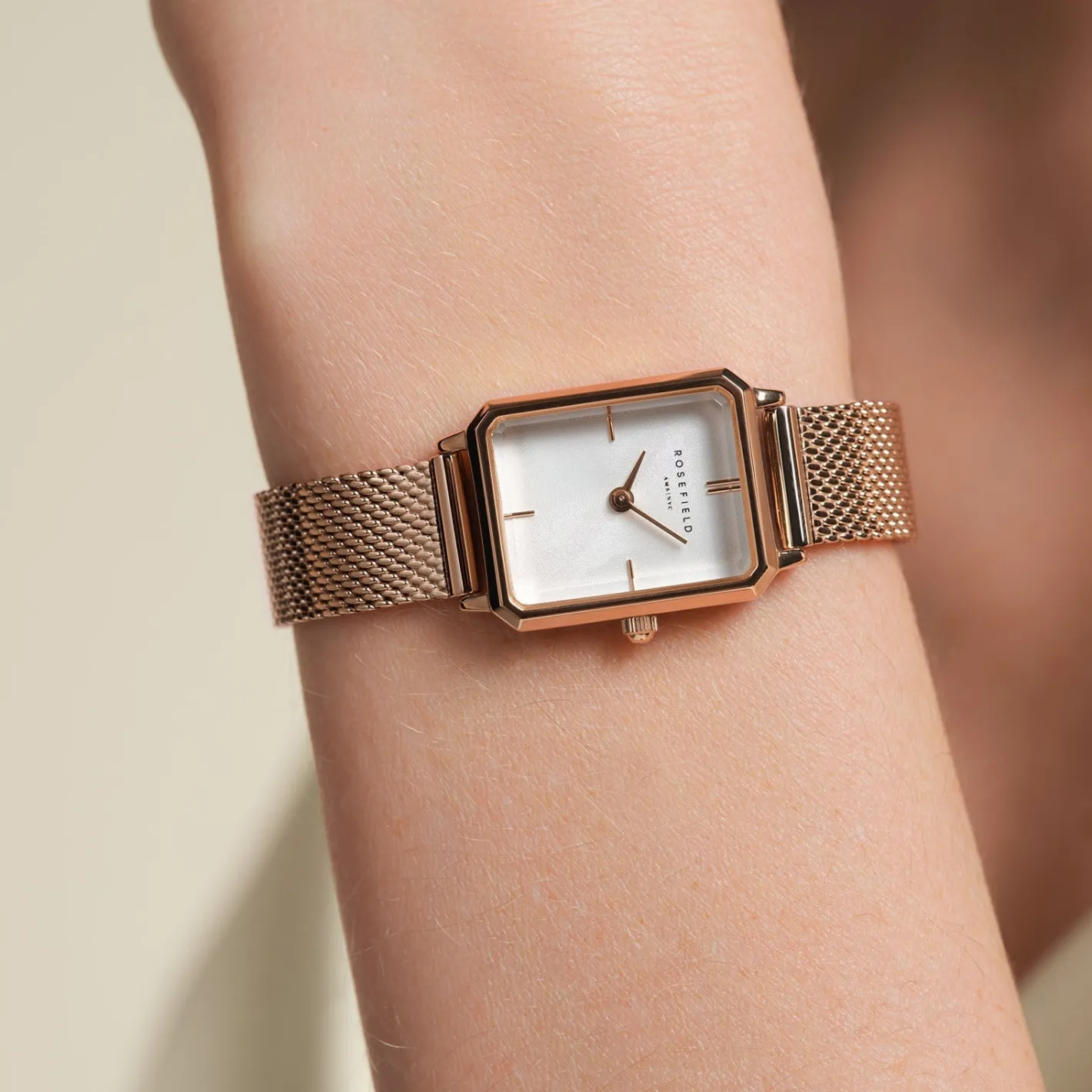 Rosefield Octagon XS Mesh Rose Gold Fashion
