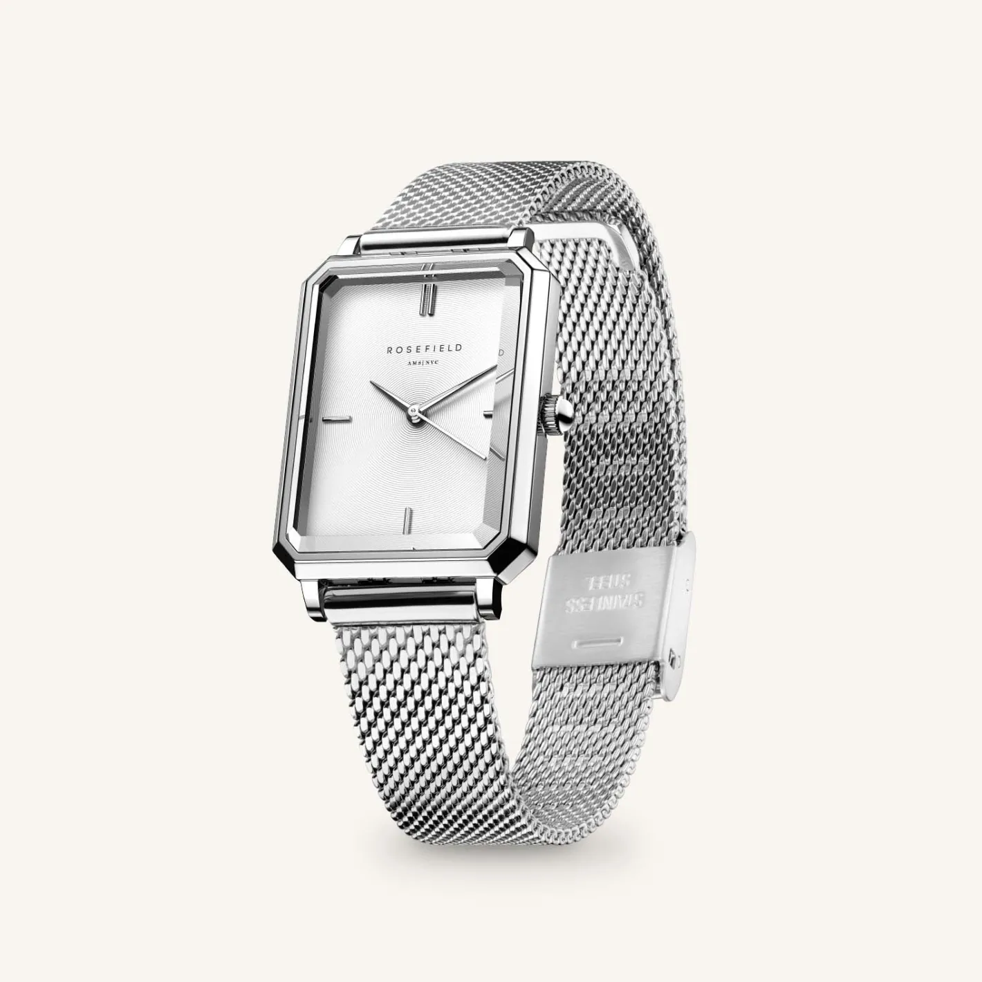 Rosefield Octagon XS Mesh Silver New
