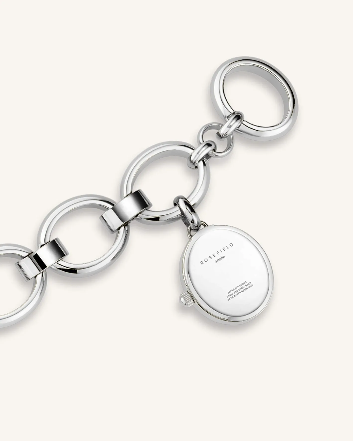 Rosefield Oval Charm Chain Silver Hot