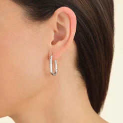 Rosefield Oval Hoops Silver Clearance