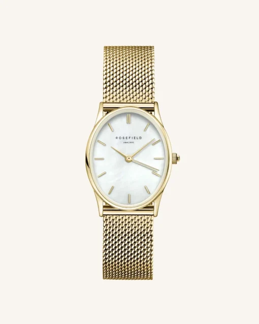 Rosefield Oval Pearl Gold Mesh Discount