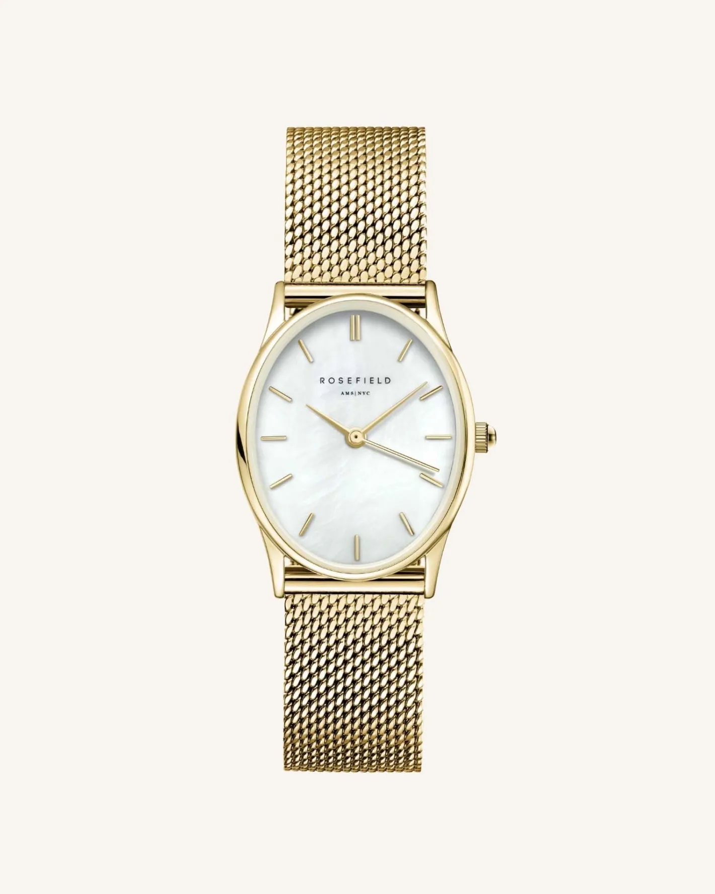 Rosefield Oval Pearl Gold Mesh Discount