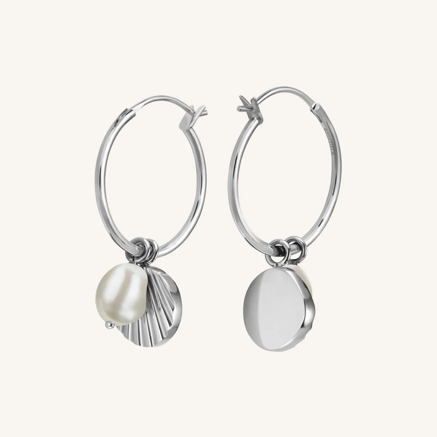 Rosefield Shell and pearl hoops Discount