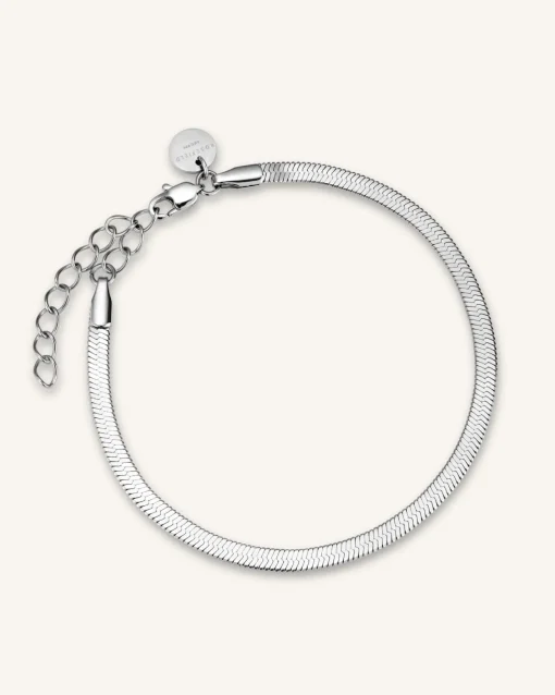 Rosefield Snake Bracelet Silver New
