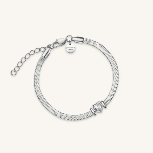 Rosefield Snake Heart Bracelet Silver Discount