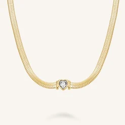 Rosefield Snake Heart Choker New
