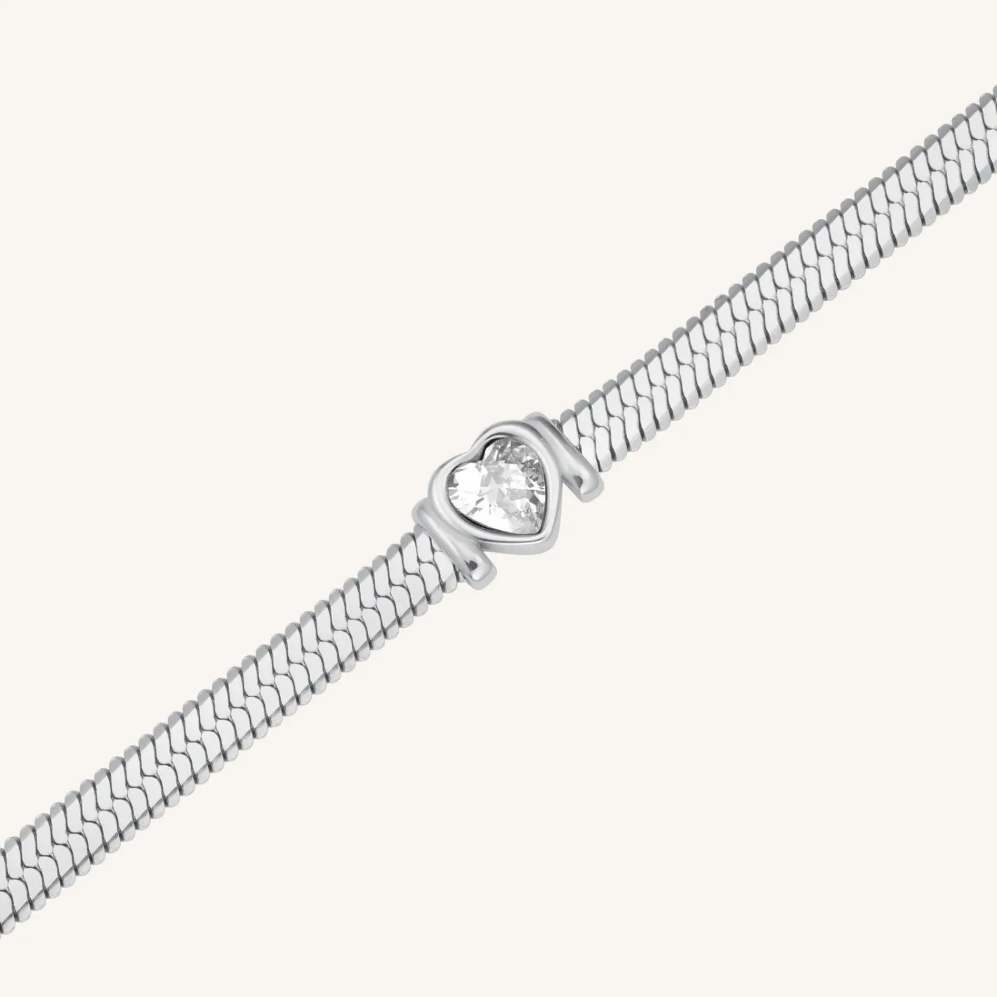Rosefield Snake Heart Choker Silver Sale