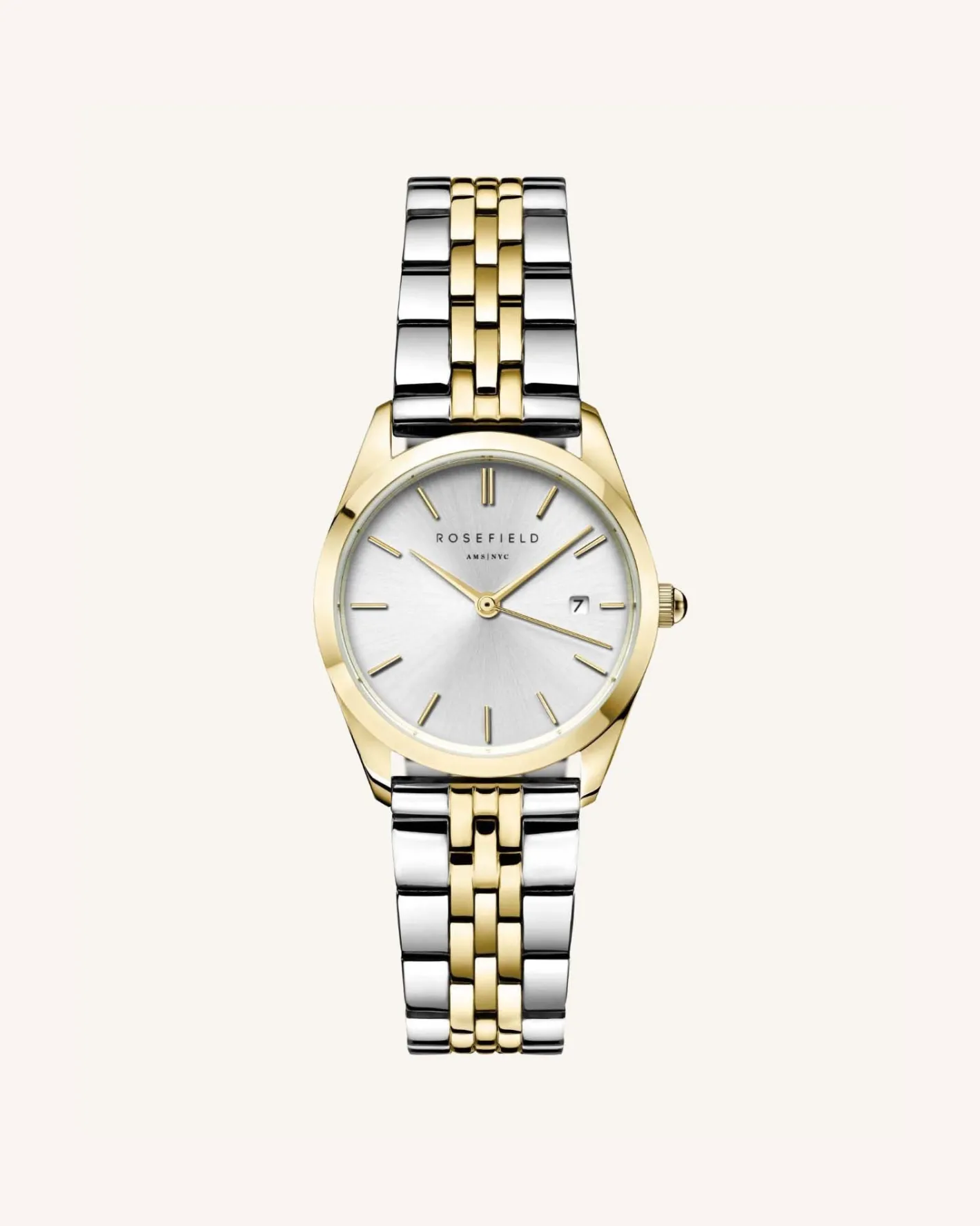 Rosefield Steel Silver Gold Tapered Strap Discount