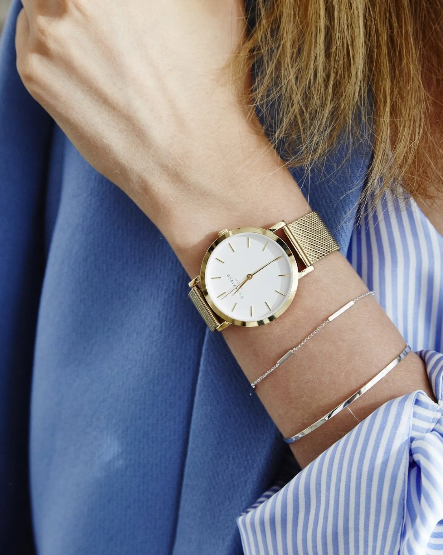 Rosefield Tribeca Gold Mesh New