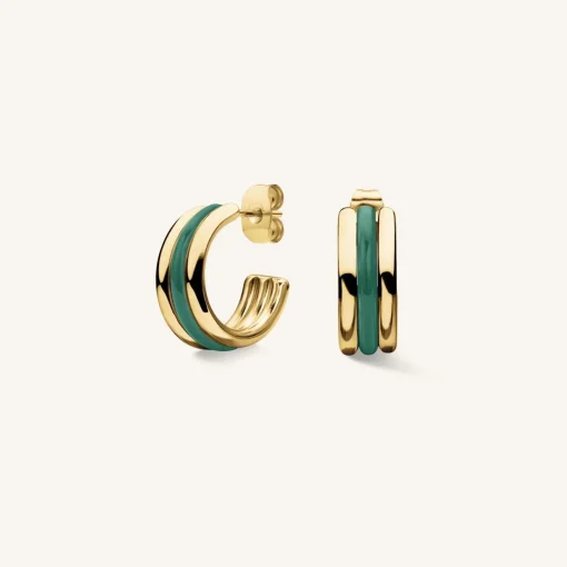 Rosefield Triple Hoop Emerald Fashion