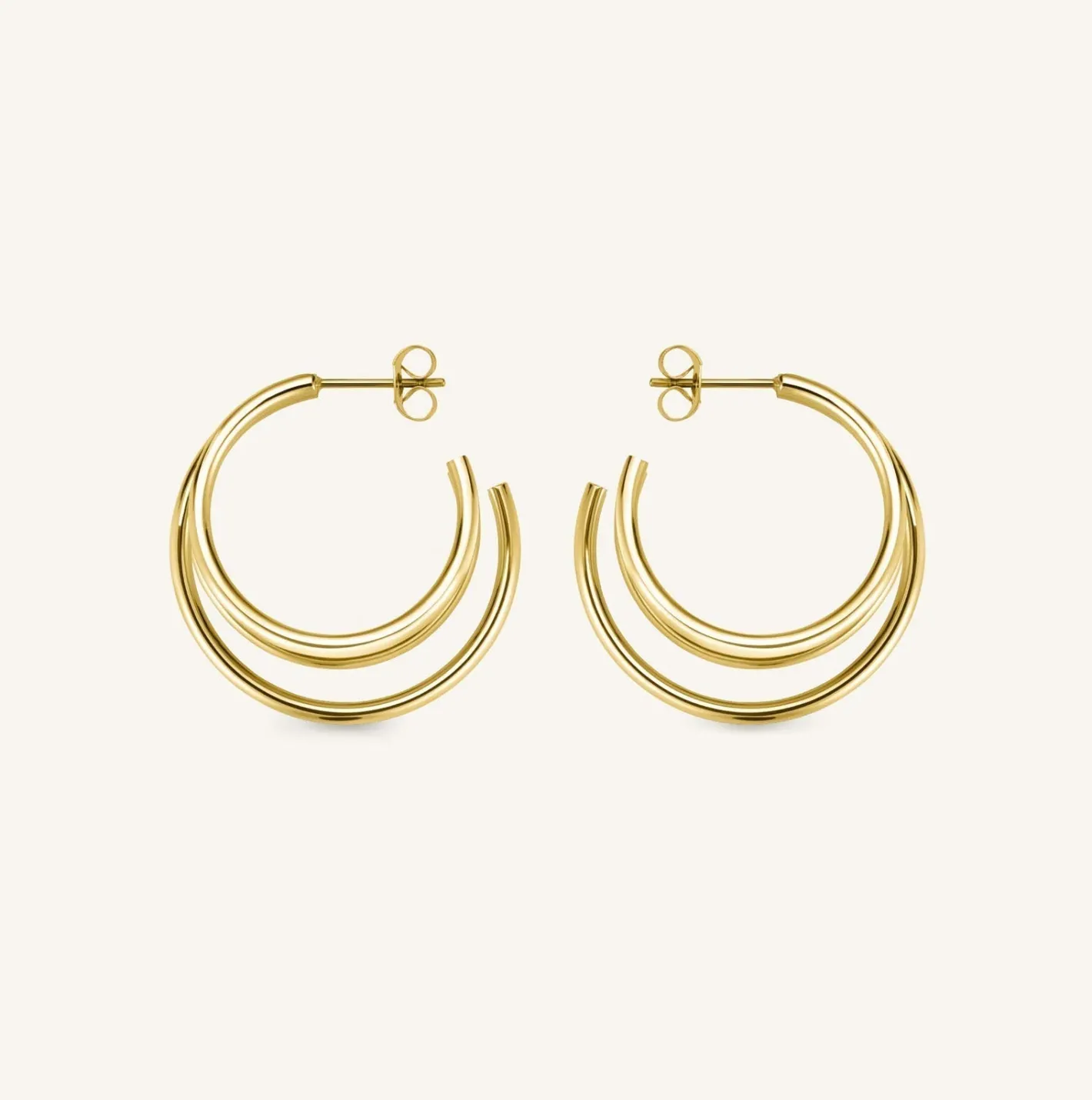 Rosefield Triple Hoop Gold New