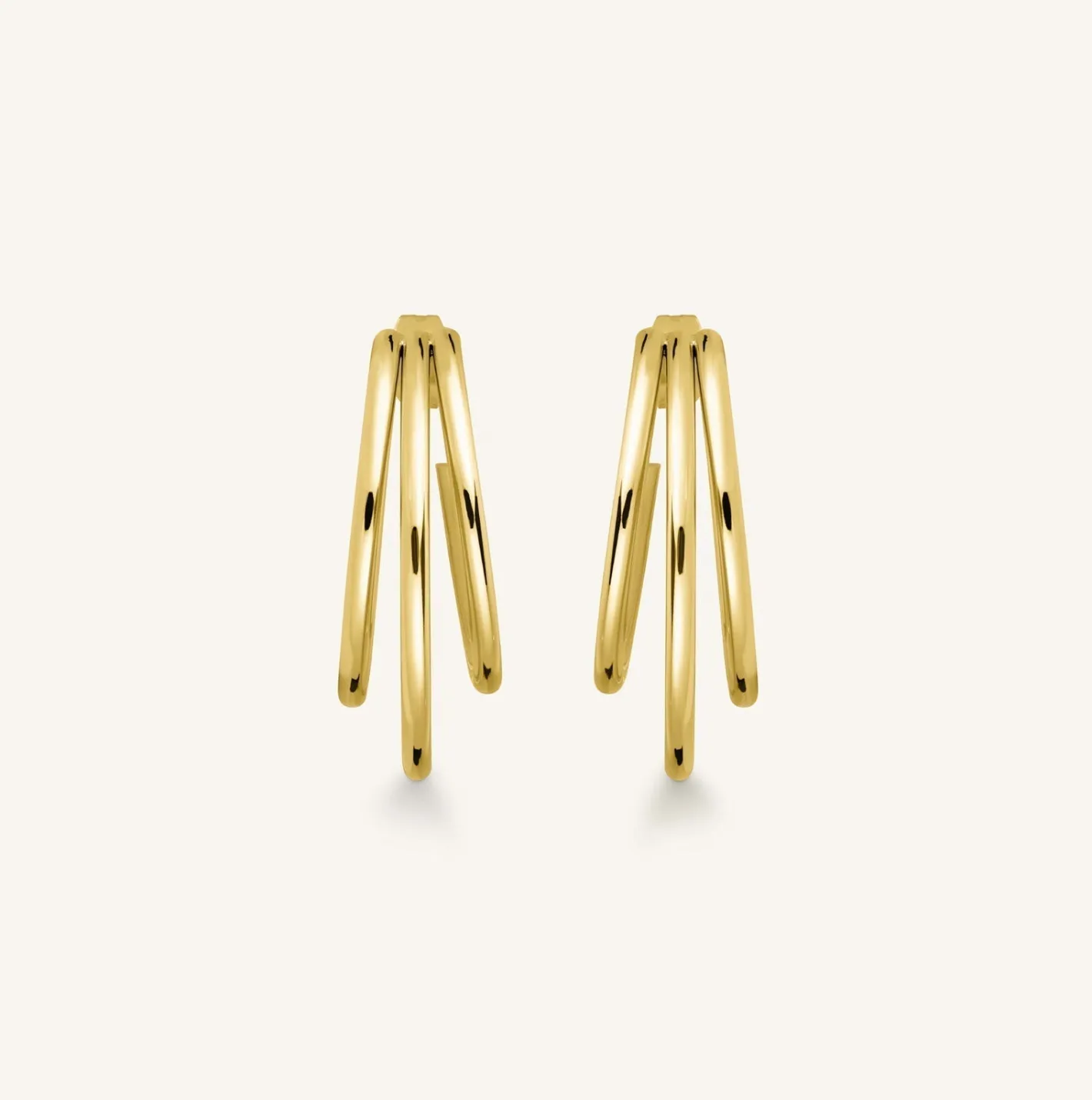 Rosefield Triple Hoop Gold New